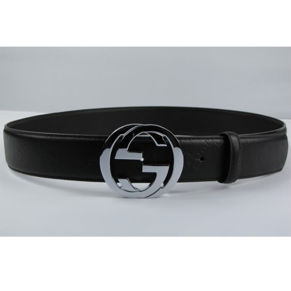 black gucci belt with silver buckle womens